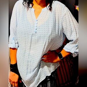 Christopher & Banks lightweight V-Neck tunic size XL elbow sleeves